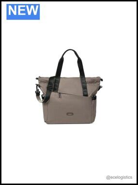 Spacious Polyester Shoulder Tote Bag with Pockets for Work Travel